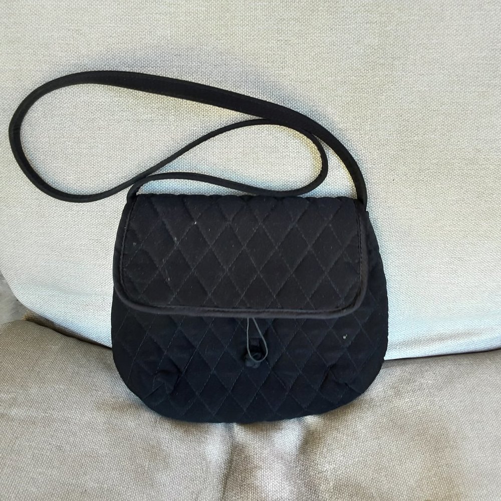 Vera Bradley Black Diamond Stitched Quilted Shoulder Bag